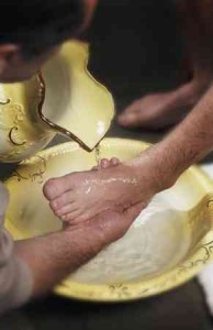 In the greatest act of humility ever, with the exception of the cross, Jesus stooped down and humbled Himself to wash the disciple’s dirty, smelly feet.